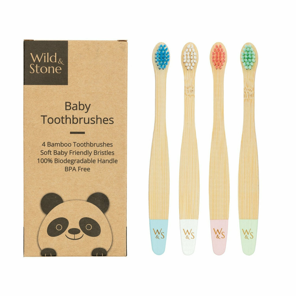 Baby Bamboo Toothbrush - 4 Pack - Extra Soft Bristles